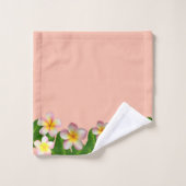 Plumeria Flowers on Light Peach Badhandtuch Set (Waschlappen)