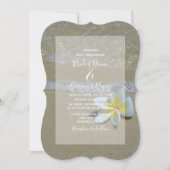 Plumeria Frangipani auf der Sand Hochzeit Einladun Einladung (Vorderseite)