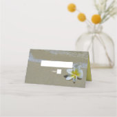 Plumeria Frangipani auf der Sand Wedding Platzkart Platzkarte (Vorderseite)