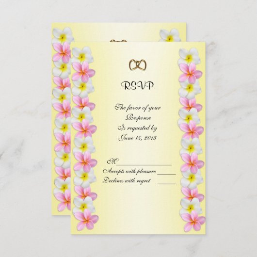Plumeria Frangipani Einladungskarte (Vorne/Hinten)