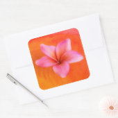 Plumeria Frangipani Hawaii Blume Maßgeschneiderte  Quadratischer Aufkleber (Umschlag)