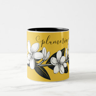 Plumeria Gelb/Schwarz Zweifarbige Tasse