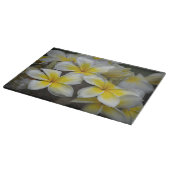 Plumeria, gelbe Blumenfotografie Schneidebrett (Ecke)