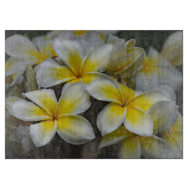 Plumeria, gelbe Blumenfotografie Schneidebrett