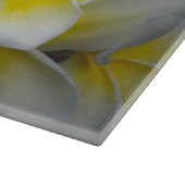 Plumeria, gelbe Blumenfotografie Schneidebrett (Ecke)