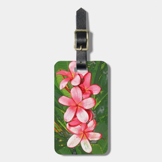 Plumeria Gepäckanhänger (Vorderseite vertikal)