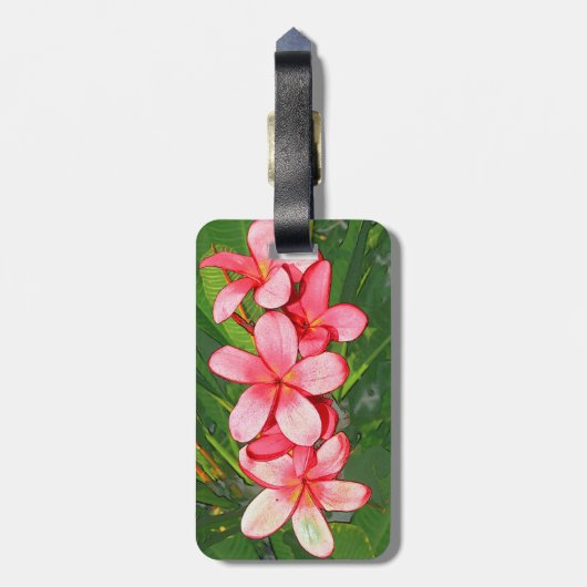 Plumeria Gepäckanhänger (Rückseite vertikal)