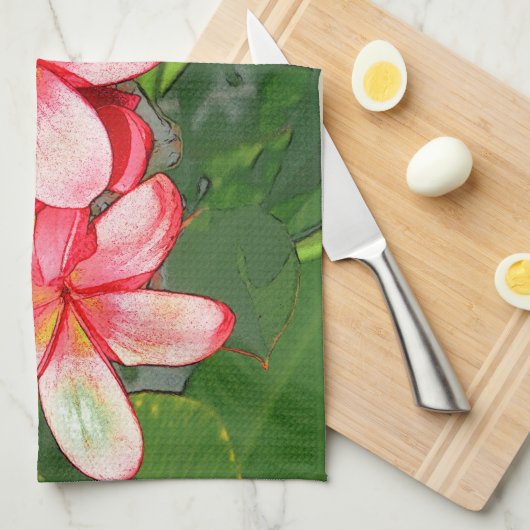 Plumeria Geschirrtuch (Viertel Falte)