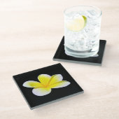 Plumeria Glass Untersetzer (Schrägansicht)