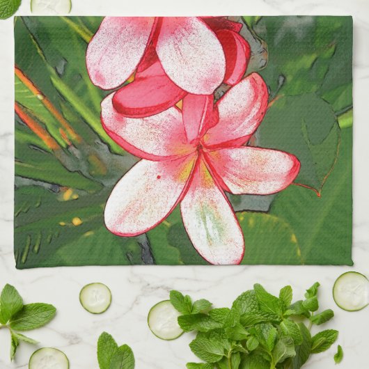 Plumeria Handtuch (Gefaltet)