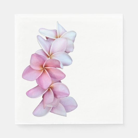 Plumeria in Pink Paper Napkin Serviette (Vorderseite)