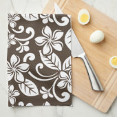 PLUMERIA (KAFFEE BROWN) GESCHIRRTUCH (Viertel Falte)