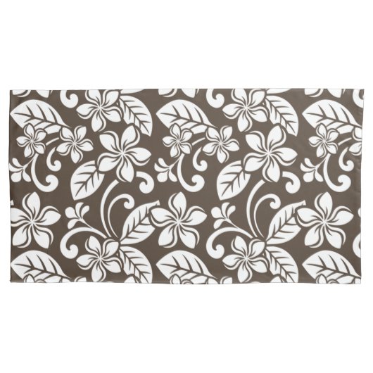 PLUMERIA (KAFFEE BROWN) KISSENBEZUG (Vorderseite-Links)