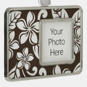 PLUMERIA (KAFFEE BROWN) Rahmen-Ornament SILBER (Rechts)