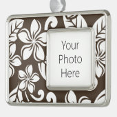 PLUMERIA (KAFFEE BROWN) Rahmen-Ornament SILBER (Links)