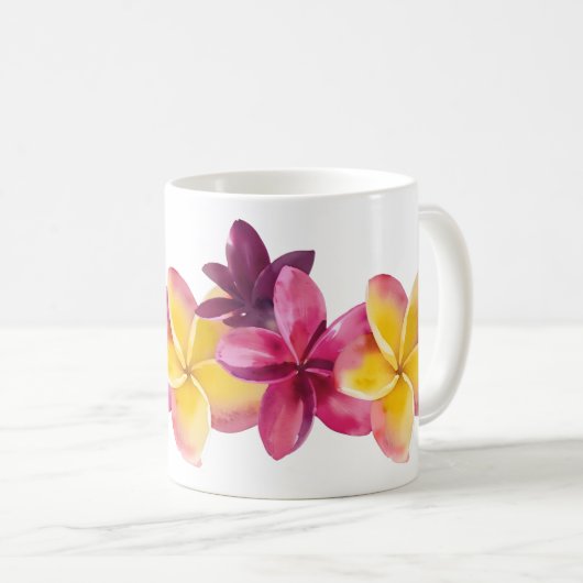 Plumeria Kaffeetasse (VorderseiteRechts)