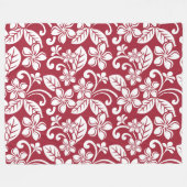 PLUMERIA (KARDINAL ROT) FLEECEDECKE (Vorderseite (Horizontal))