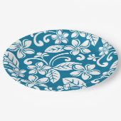 PLUMERIA (KARIBISCHE BLAU) Papierplatte Pappteller (Schrägansicht)