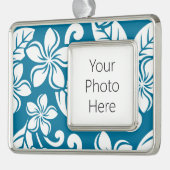 PLUMERIA (KARIBISCHE BLAU) Rahmen-Ornament SILBER (Links)