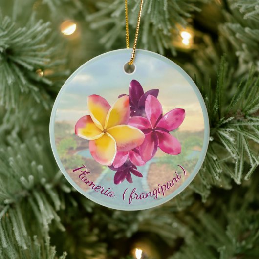 Plumeria Keramik Ornament (Baum)