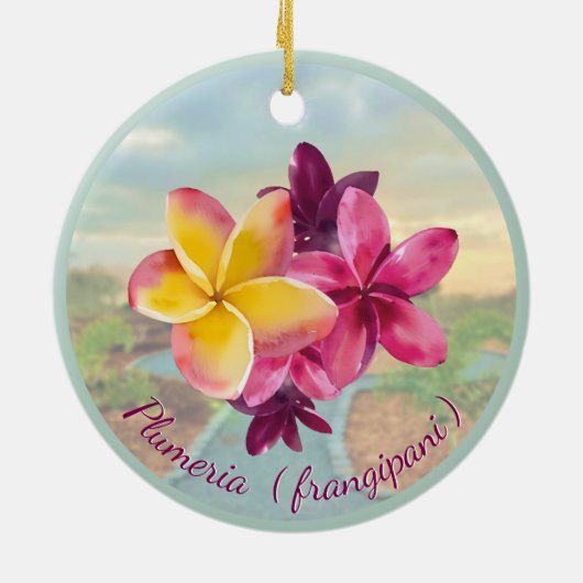 Plumeria Keramik Ornament (Hinten)
