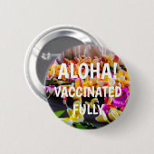 Plumeria Lei Making Hawaii Aloha Impfknopf Button (Vorne & Hinten)