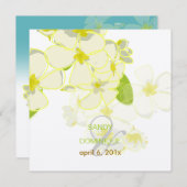 Plumeria Leis Hochzeit in Urlaubsort Einladung (Vorne/Hinten)