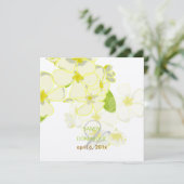 Plumeria Leis Hochzeit in Urlaubsort Einladung (Stehend Vorderseite)