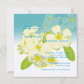 Plumeria Leis Hochzeit in Urlaubsort Einladung (Rückseite)