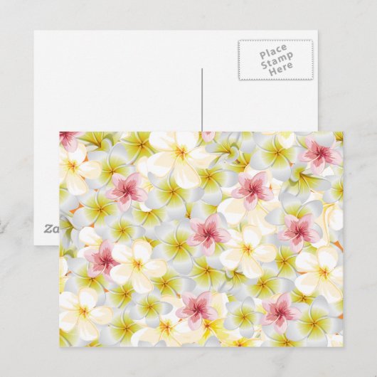Plumeria Liebe Postkarte (Vorne/Hinten)