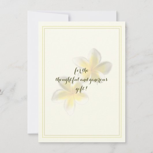 Plumeria Liebe und Dankesgeschenk für Hochzeiten Dankeskarte (Rückseite)