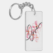 Plumeria-Liebewatercolor-Schlüsselanhänger Schlüsselanhänger (Vorderseite links)