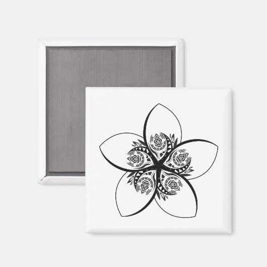 Plumeria Magnet (Vorderseite/Rückseite)