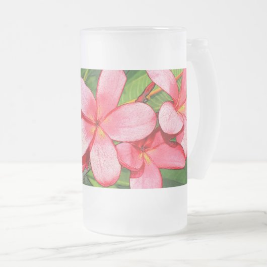 Plumeria Mattglas Bierglas (VorderseiteRechts)