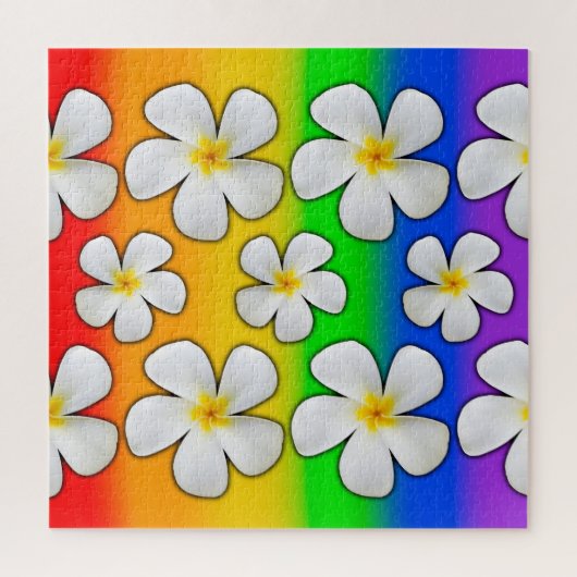 Plumeria mit Rainbow-Farben, Puzzle (Vertikal)