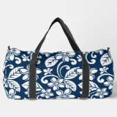 PLUMERIA-MUSTER AUF DER INSEL IN NAVY BLAUE DUFFLE BAG (Vorderseite)