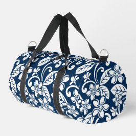 PLUMERIA-MUSTER AUF DER INSEL IN NAVY BLAUE DUFFLE BAG