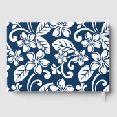PLUMERIA-MUSTER AUF DER INSEL IN NAVY BLAUE GÄSTEBUCH (Rückseite)