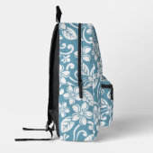 PLUMERIA-MUSTER IN SLATE BLAUE BEDRUCKTER RUCKSACK (Links)