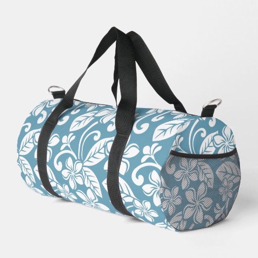 PLUMERIA-MUSTER IN SLATE BLAUE DUFFLE BAG (Rechte Ecke)