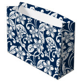 PLUMERIA (NAVY BLUE) GROßE GESCHENKTÜTE (Rückseite Schrägansicht)