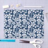 PLUMERIA (NAVY BLUE) SEIDENPAPIER (Handwerk)
