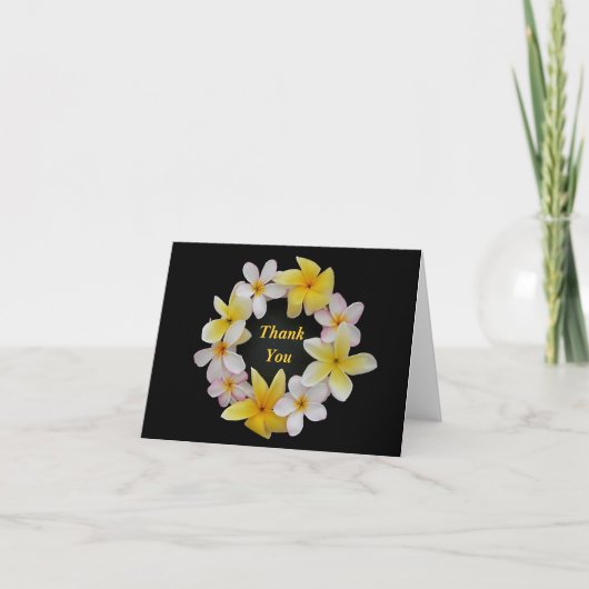 Plumeria Note Card Flower Ring Thank, You or Blank Dankeskarte (Vorderseite)