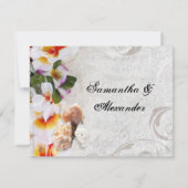 Plumeria Orchid Lei auf der Hochzeit von Sand UAWG RSVP Karte (Rückseite)