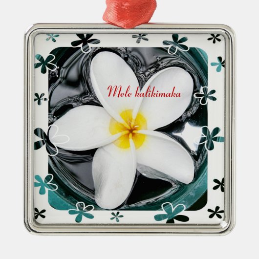 Plumeria Ornament Aus Metall (Vorne)