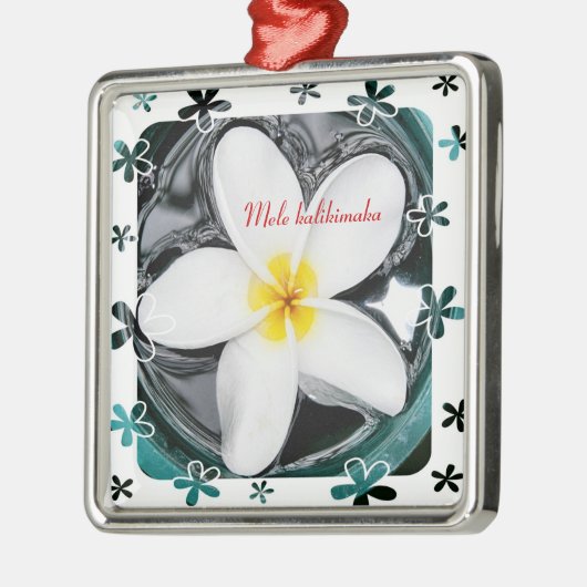 Plumeria Ornament Aus Metall (Links)