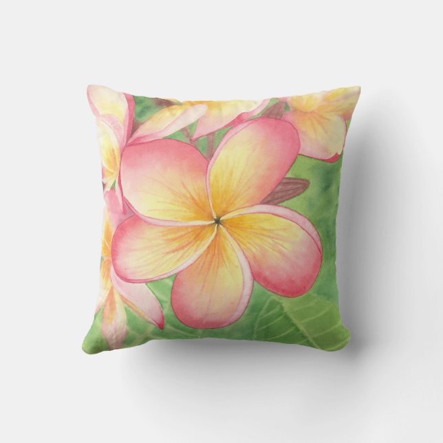 Plumeria Painting Pillow Kissen (Rückseite)