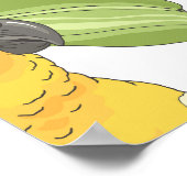 Plumeria, Papagei, Vintages Muster. Poster (Ecke)