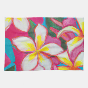 Plumeria Party Hawaii art Geschirrtuch