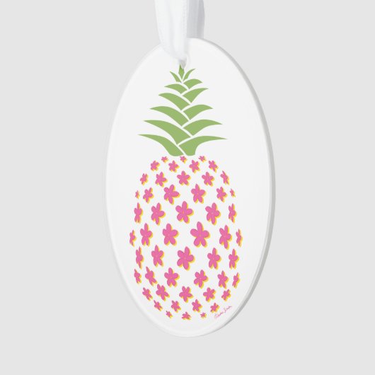Plumeria Pineapel Ornament (Vorderseite)